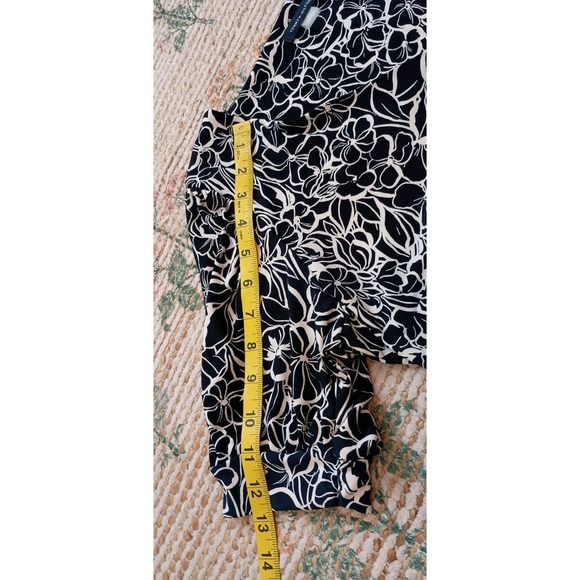 Tommy Hilfiger Navy White Floral V-Neck Shift Dress Size 10 Casual Office Chic - Picture 10 of 11